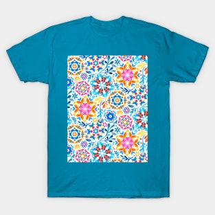 Watercolor Kaleidoscope Floral - brights T-Shirt